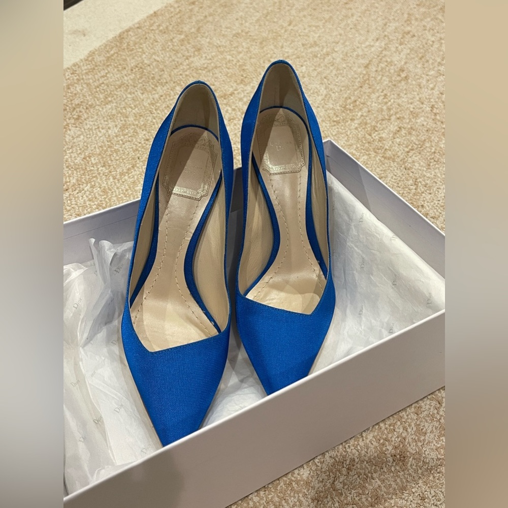Dior Songe Pump 10cm heel size 38 in blue